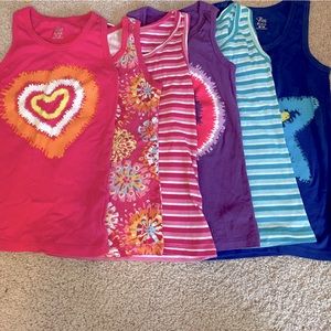 Children’s Place girls 6-pack cotton tanks. Size 7/8. Various colors as shown.